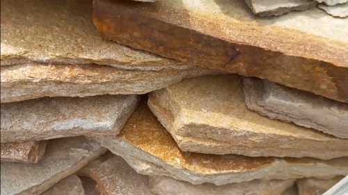 Плитняк златолит жёлтый золотистый для отмостки купить в Бугульме